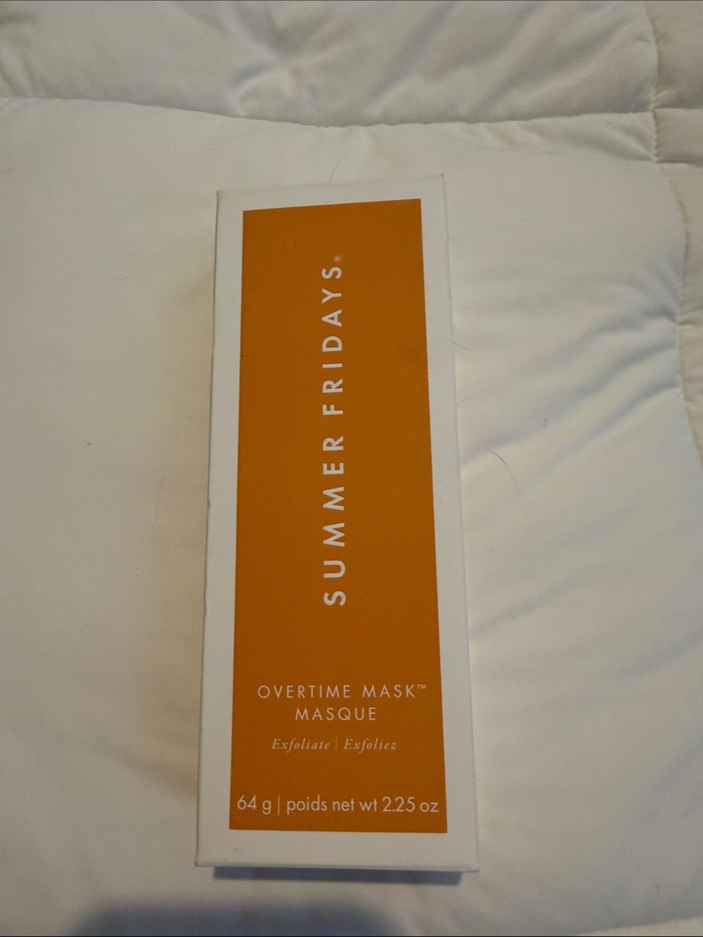 Summer Fridays Orange & White Overtime Mask Box